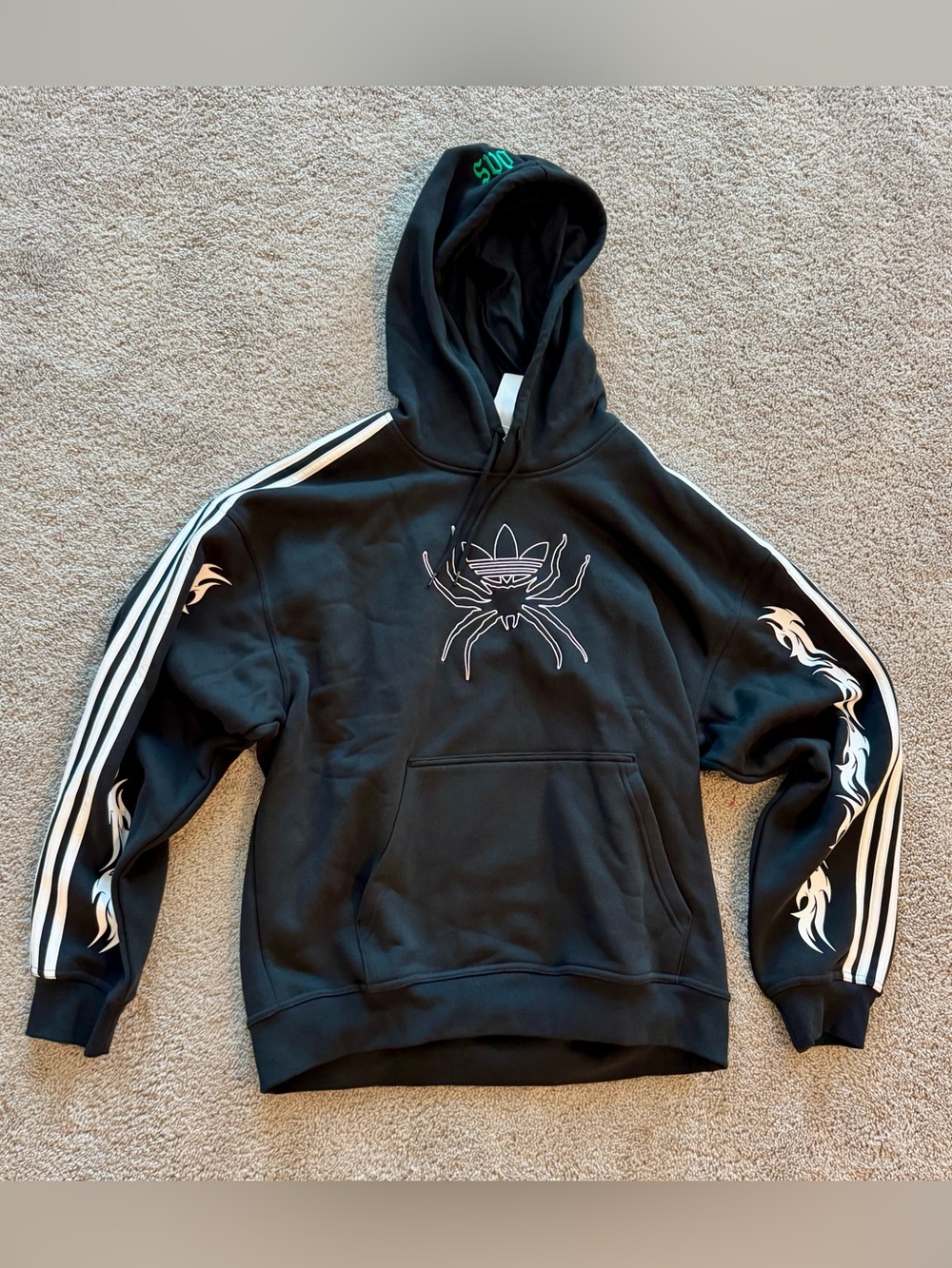 Adidas Originals Graphic LO HD Spider Logo Black Hoodie. Mens Med. (JW0223). NWT